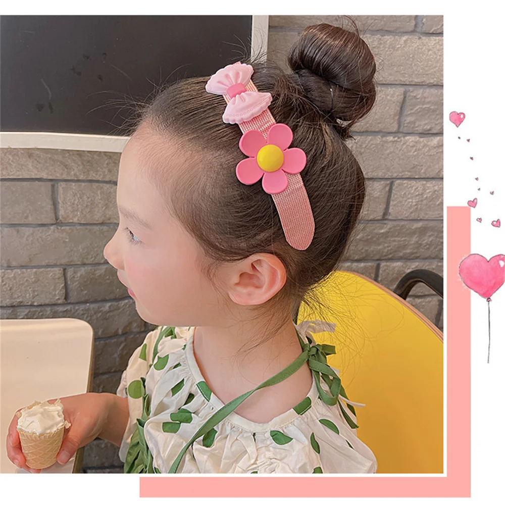 Summer Children Hair Accessories Japan&Korean Sweet Cute Velcro Headband Bangs Broken Hair Artifact Headwear Set Wholesale