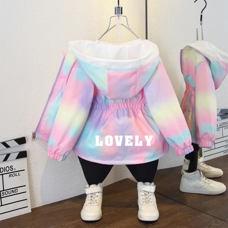 

Spring 2026 New Style of Girls' Coat: Stylish and fashionable Children's spring hooded windbreaker for baby girls