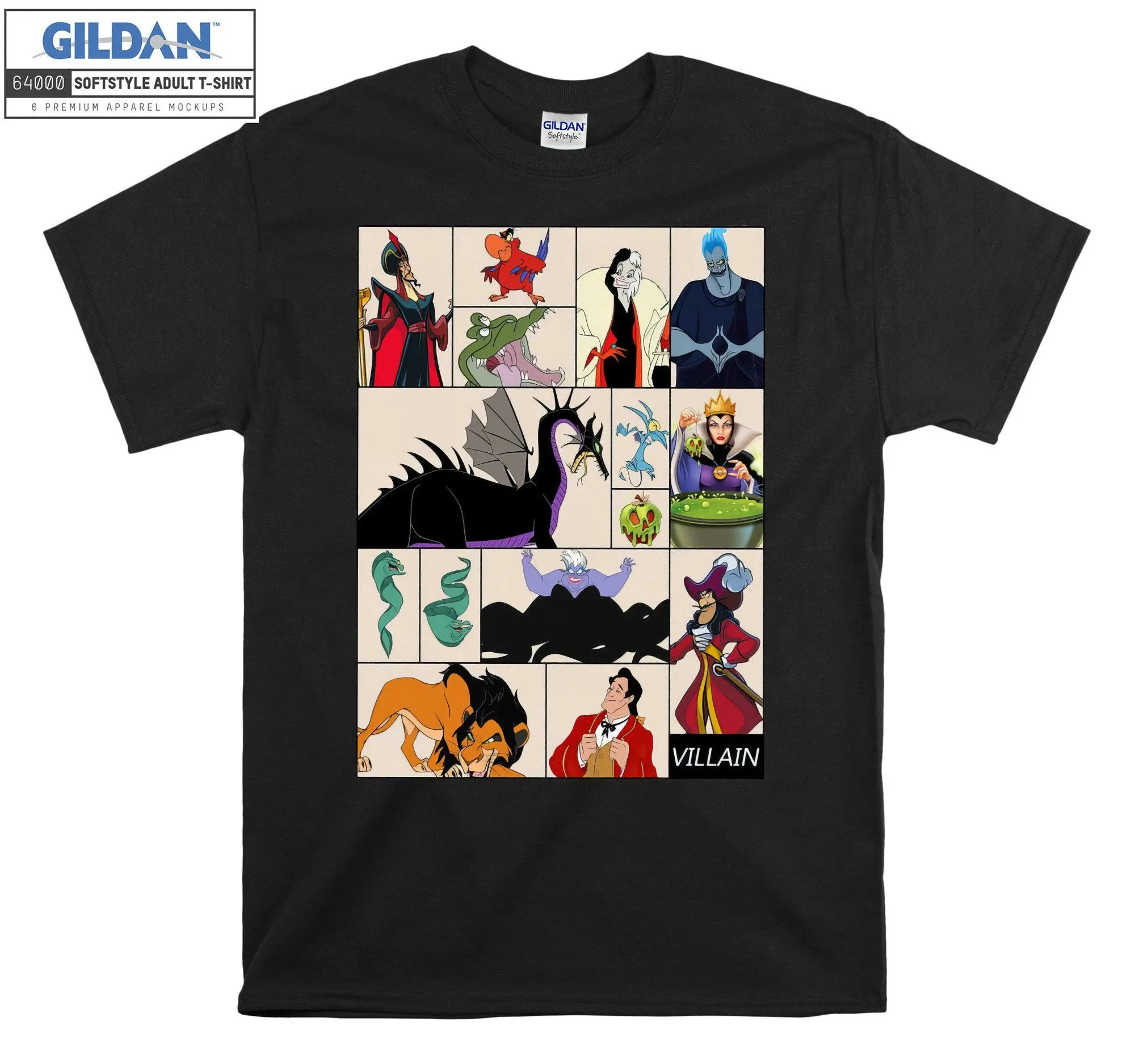تي شيرت Disney Villains Box of Profile تي شيرت Hades Hook Scar Evil، هوديس للعطلات للأطفال والكبار، بيجامة عيد الميلاد القابلة للتخصيص