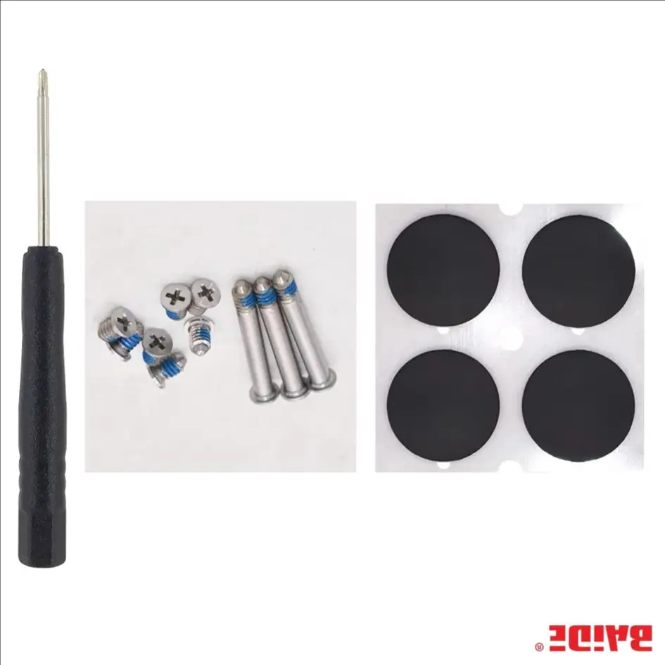 

Для Pro A1278 A1286 A1297 Air A1465 A1466 A1369 A1370 Retina A1398 A1425 A1502 нижние винты с резиновыми ножками, отвертка 100 шт./лот