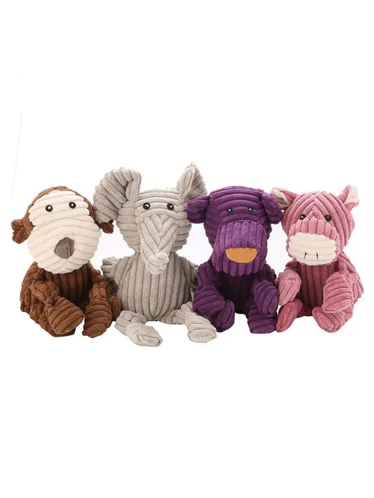 

Dog Toy Voice Toy Biting Pet Supplies Elephant Monkey Animal Model Dog Molar Tooth Cleaning Corduroy