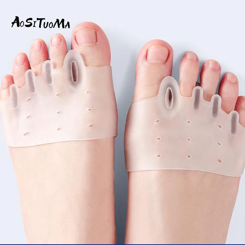 2 Comfortable Silicone Front Foot Pads for Foot Health and Bunion Relief, Perfect for Night and Home Use