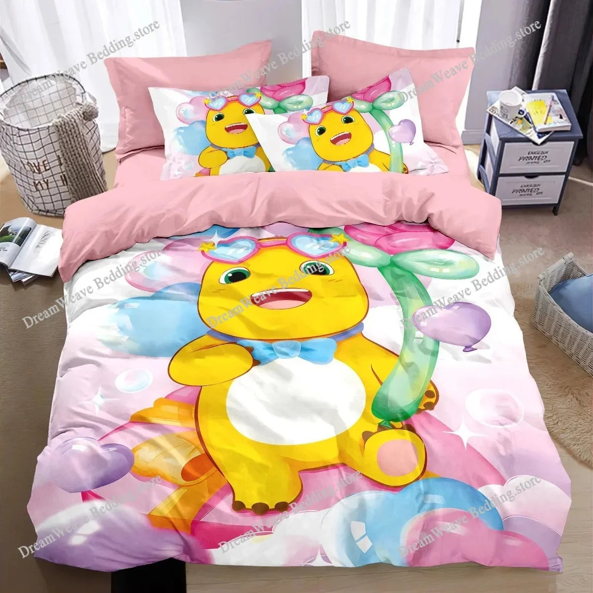 

Милый мультяшный детский комплект постельного белья N-Nailong: пододеяльник и наволочка для мальчиков и девочек, украшение для спальни, односпальный и двуспальный размеры, подарок для детей 7+