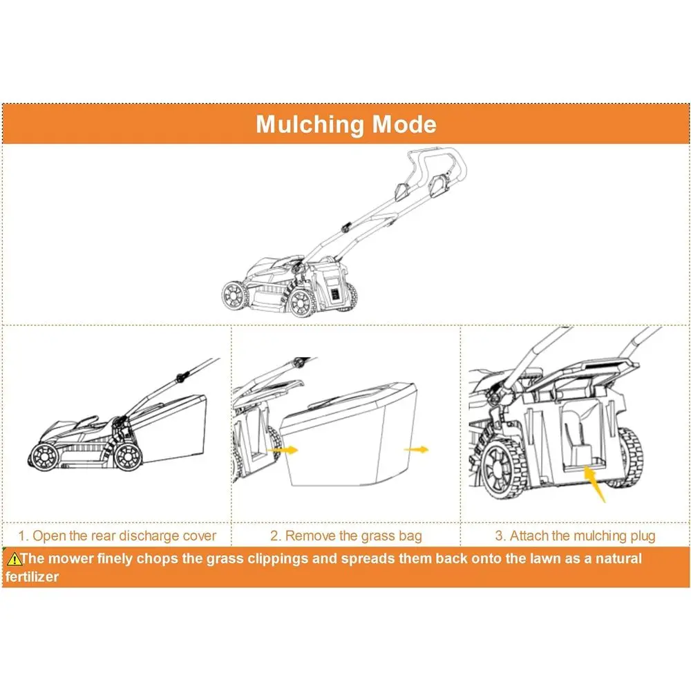 Cortacésped de empuje inalámbrico de 20 V 13 para yardas pequeñas con 5 configuraciones de altura, mulching/bolsa, batería y cargador de 4,0 Ah, tiempo de ejecución de 25 minutos