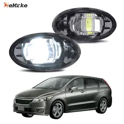 2X Upgrade LED Fog Lights Assembly for Honda Stream RSZ RN6 07.2006-05.2009 Car PTF Lamp with Clear Lens Daytime Running Light