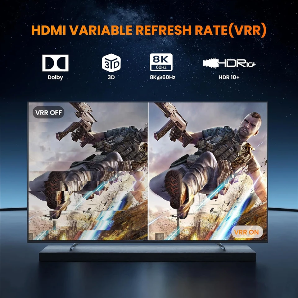 Navceker HDMI 2.1 Switcher 8K 60Hz 4K120Hz HDMI-compatible Switch 4 in 1 Out with Remote Control Converter For Xbox PS5 Monitors