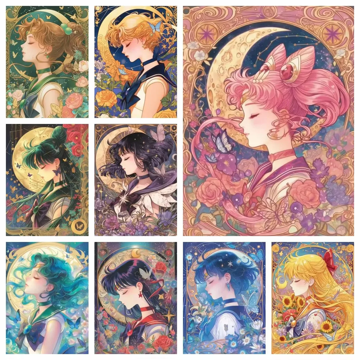 Diamant-Malerei Cartoon Anime Schönheit Mond Diamant-Mosaik Handgemachte Kunst Exquisites Kreatives Geschenk Heimdekoration