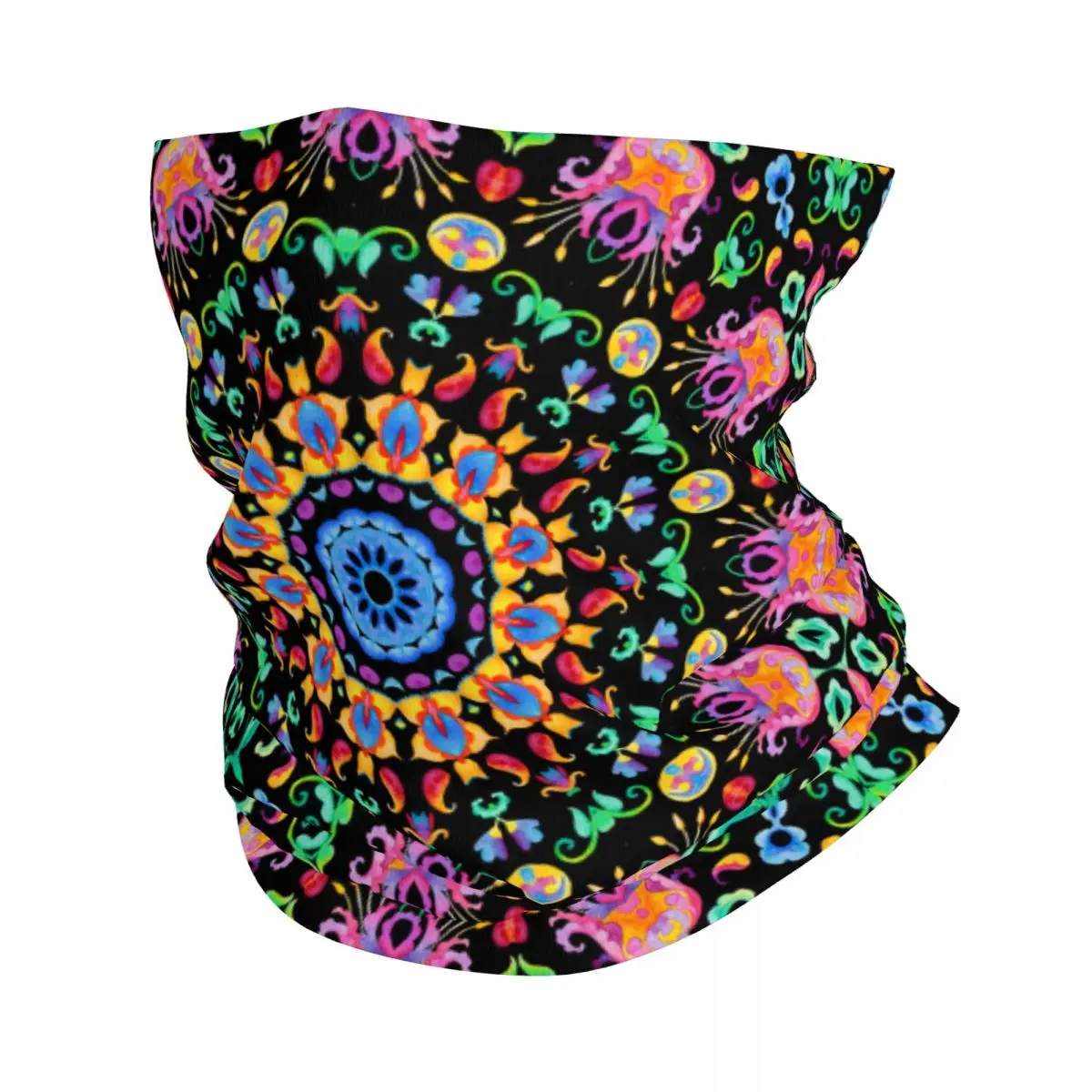 Watercolor Colorful Symmetrical Thin Wrap Scarf Bandana Mandala Neck Gaiter Face Cover Headband