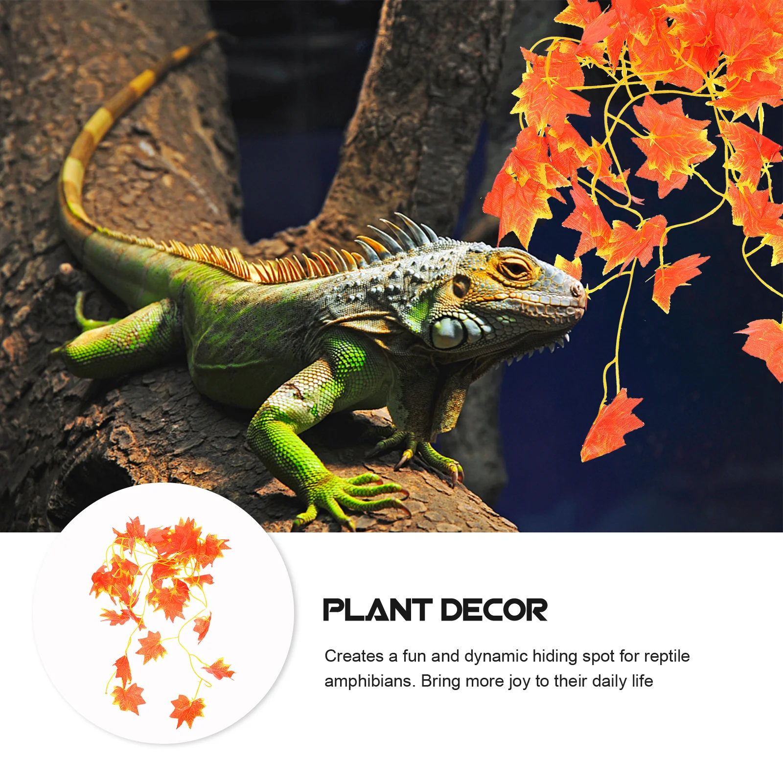 

1 set Simulated Vine Plant Decor For Reptile Terrarium Durable Fake Plants Lizards Geckos Cage Landscape Accessory Pet Supplies