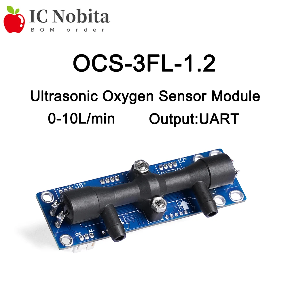 OCS-3FL-1.2 Ultrasonic Oxygen Sensor Module 0-10L/min UART Output For HFN Molecular Sieve Oxygen Concentrator