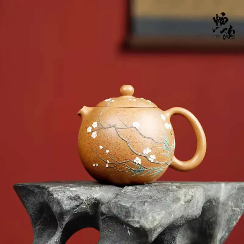 

[Чан Тао] Оригинальный чайник из исинской глины (пурпурный песок) ручной работы Чэнь Шаньцин, модель Сиши, с ручной росписью, 280 мл