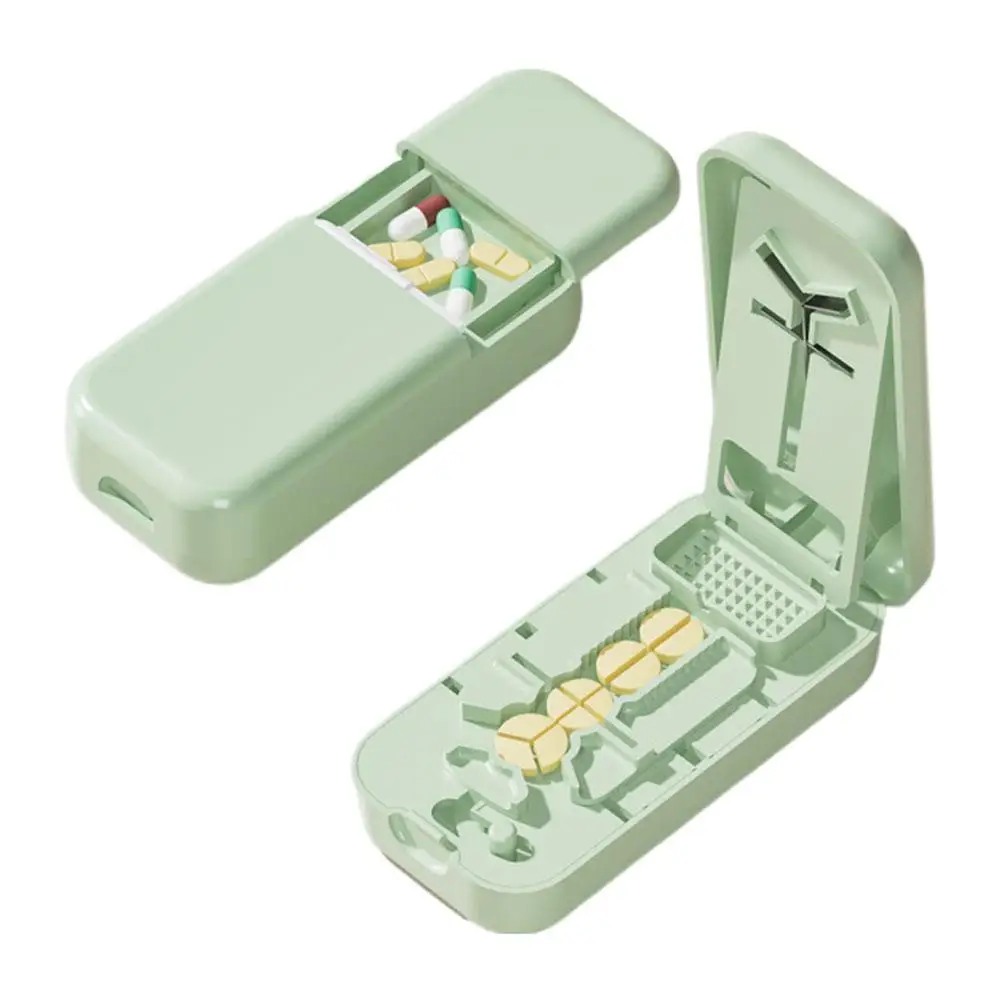 

Portable Pill Cutter for Precise Cutting Large-capacity Storage Box for Home Pills Outdoor Travel Vitamin Tablet Separator