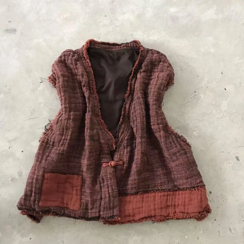 Chaleco de algodón sin mangas cálido de doble capa para mujer, chaleco acolchado de algodón Vintage 2025, prendas de vestir informales súper suaves que combinan con todo
