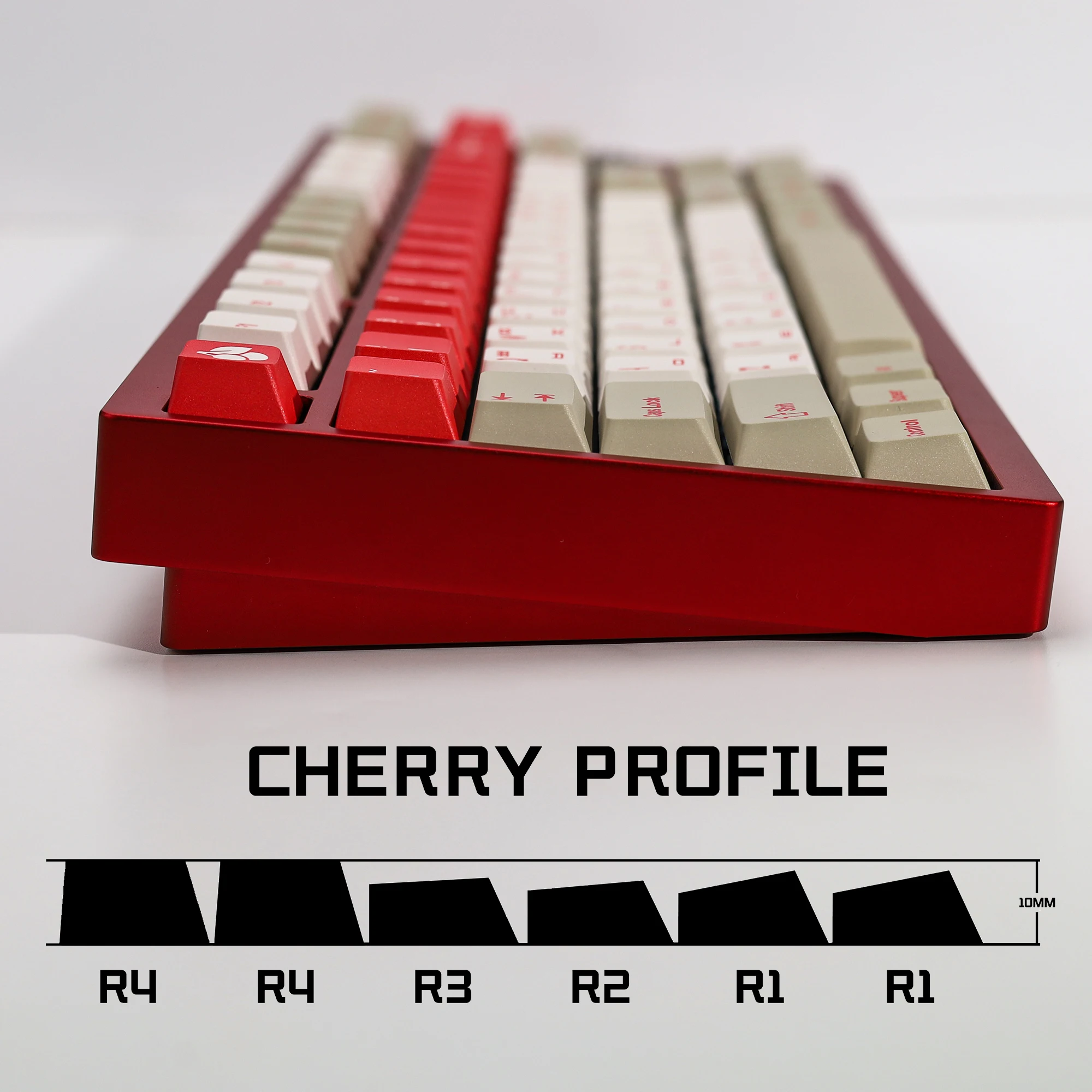 KBDiy Koreanische Tastenkappen Retro GMK Red Alert Cherry Profile PBT Ailce Tastenkappen Maßgefertigt für 60% Gaming Mechanische Tastatur KIT Tastenkappen – Detail 4