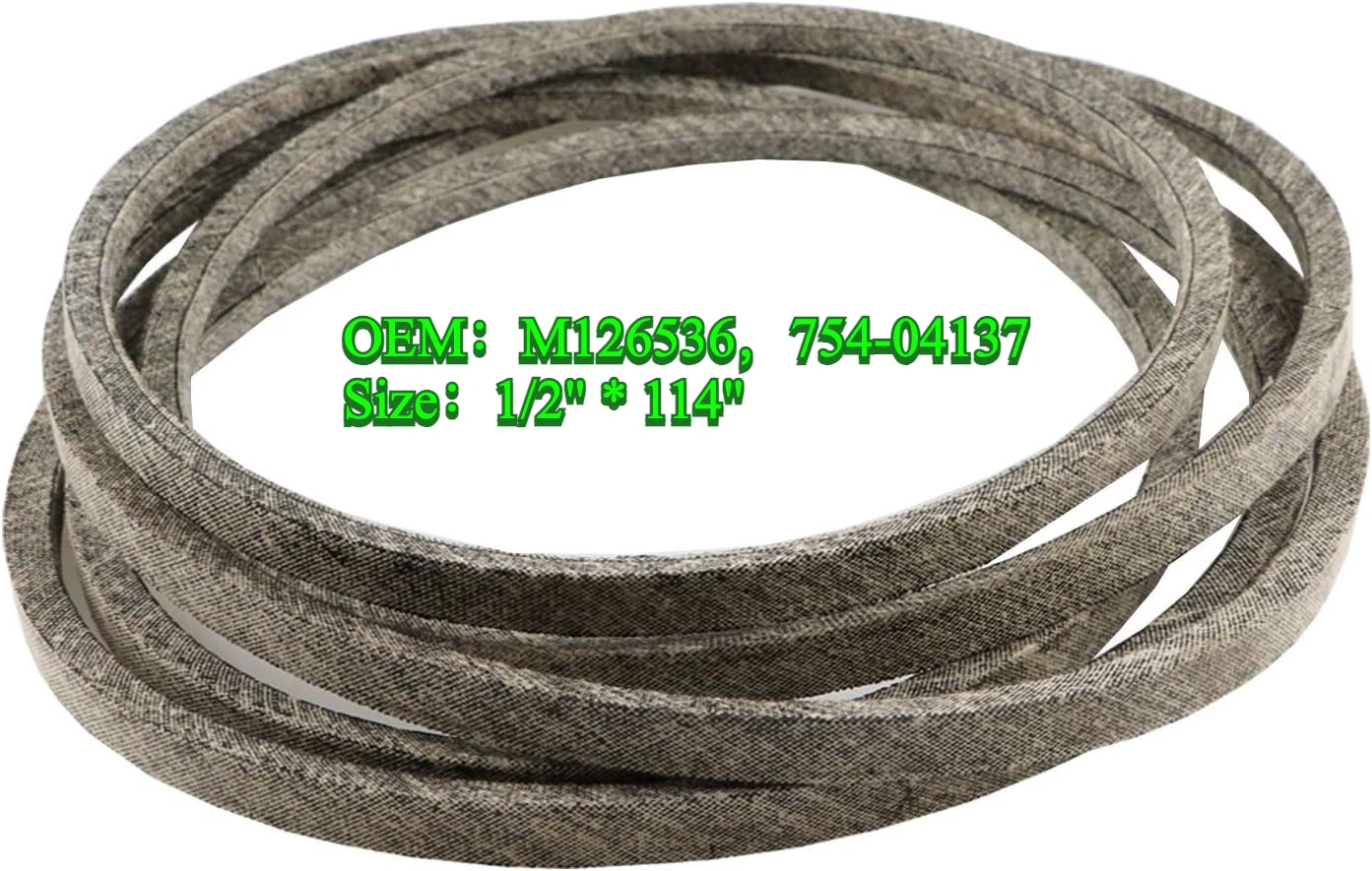 M126536 Aramid Cord Mower Deck Belt 1/2'' X 114'' Compatible with LT133 LT150 LT155 LT160 LT166 LT170 with 38