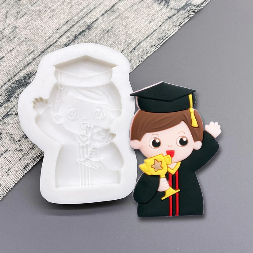 Graduation Series Silicone Sugarcraft Mold Resin Tools Cupcake Baking Mould Fondant Cake Decorating Tools