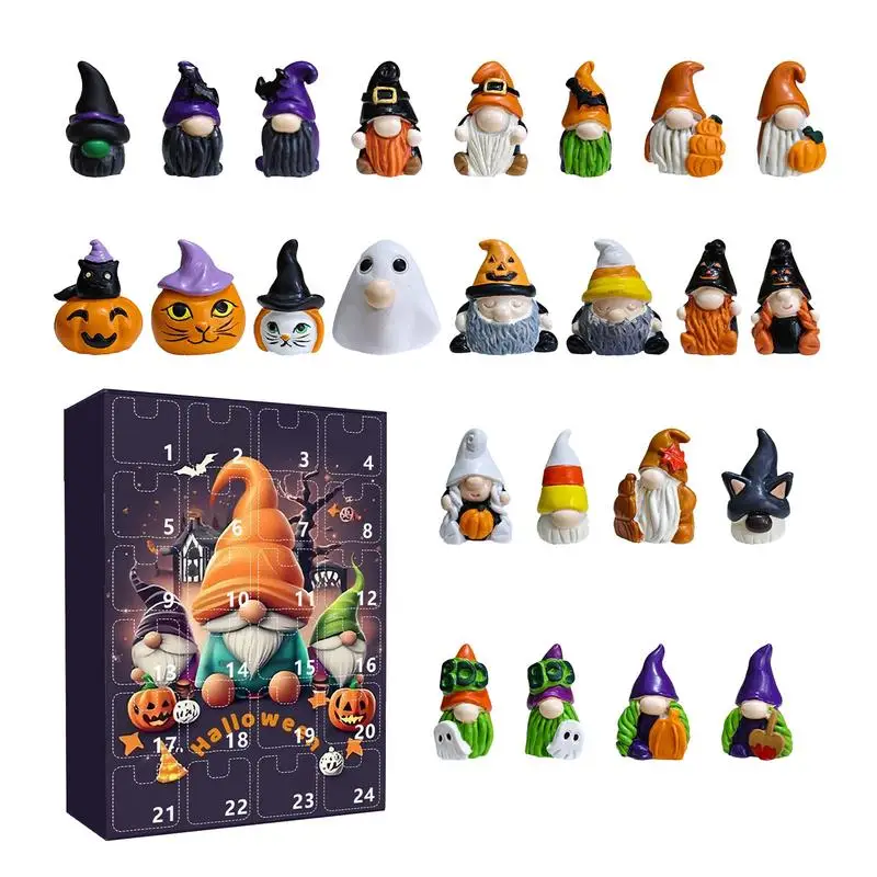 Halloween Advent Calendar Gnome Dwarf Figure Toy Halloween Countdown Calendar 24 Days Figure Doll Advent Calendar For Kids Teens