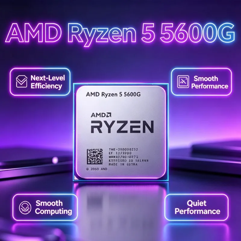 Mini PC Assembly CPU AMD Ryzen 5 5600G R5 5600G AM4 APU 6-Core 12 Thread Light Gaming Processor Without Cooler