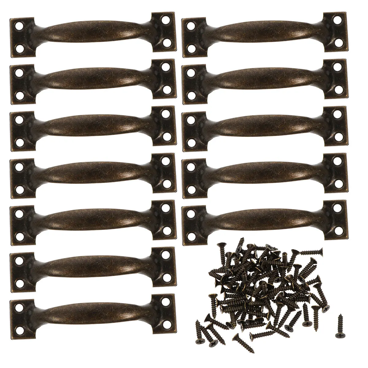 

12pcs 4 Inches Bow Cabinet Handles Vintage Drawer Pulls Minimalist Door Handle Furniture Grip Anti-Corrosion Hardware Cupboard