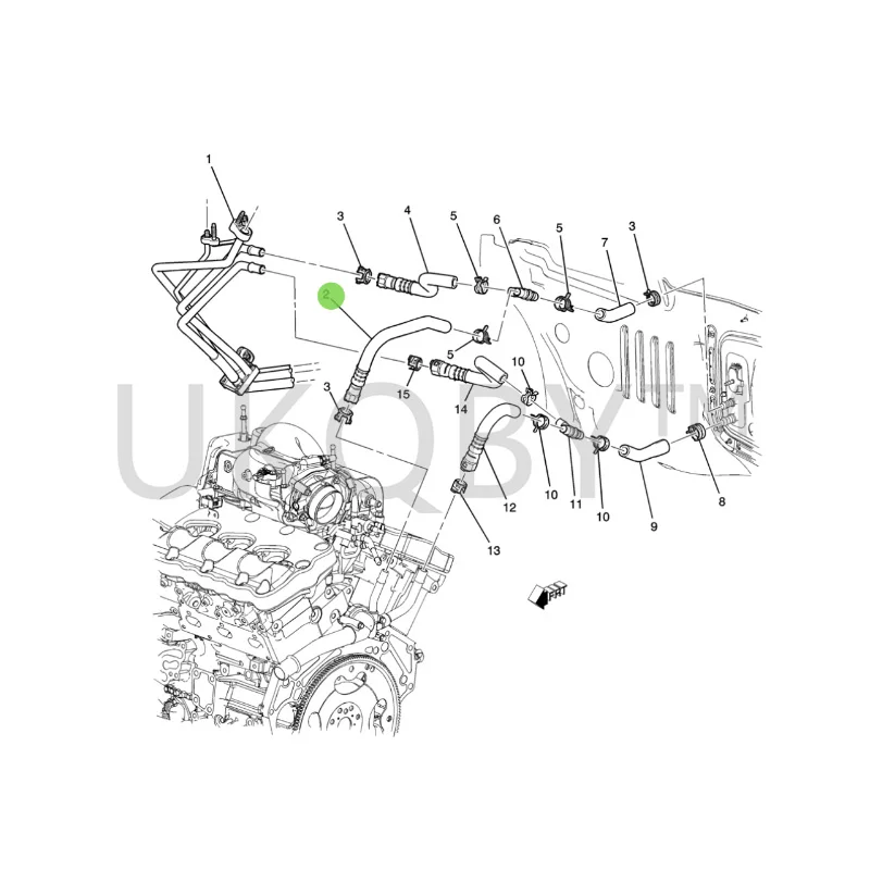 25862088 Suitable for Bu ic k Encore Warm Feng Shui Pipe Warm air, water tank, water pipe, automotive accessories