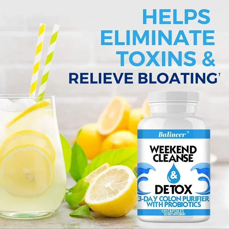 Powerful Colon Detox Cleanse - Healthy Digestion, Reduce Bloating and Gas, Improve Bowel Movements - Probiotics for Men & Women