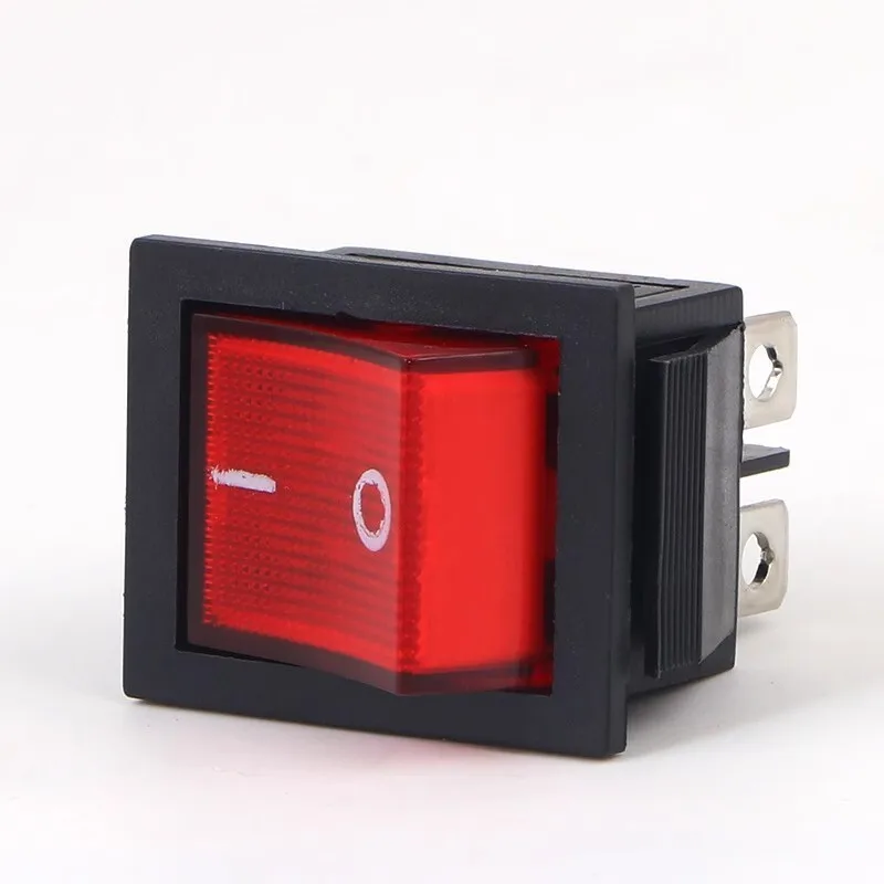 10 pz KCD4 Interruttore A Bilanciere 6 Pin A Forma di Barca 16A 250 V Verde/Rosso Lampada Della Luce Pulsante Selettore Elettrico ON-OFF