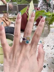 3 Colors Round AAAAA zircon Finger Ring 925 sterling silver Party Wedding band Rings for Women Promise Birthday Jewelry Gift