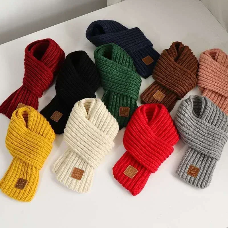 NEW Winter Knitted Scarf for Kids Boys Girls Fashion Warm Scarf Children Neck Warmer Wrap Soft Baby Shawls Winter Baby Clothing