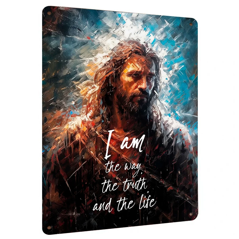 Portrait de jésus, je suis la vérité et la vie, Art mural en métal, décoration de maison chrétienne