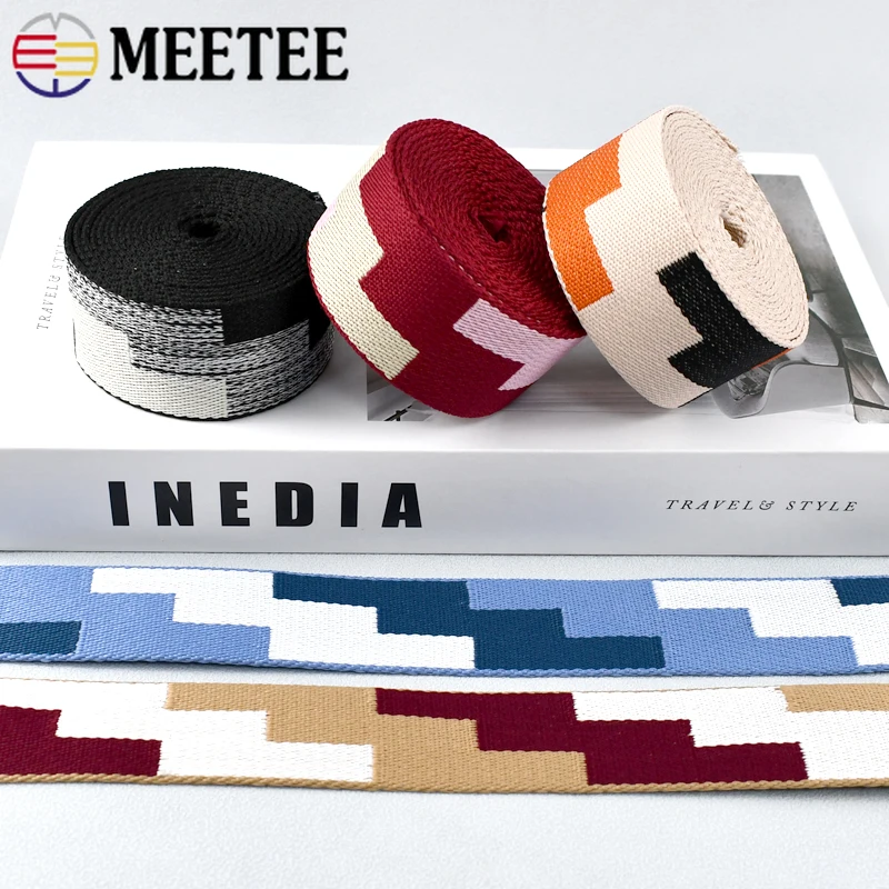 

2Meters 38mm Sewing Webbing Strap Jacquard Ribbon Band Belt Sling Shoulder Bag Straps Decorative Braid DIY Backpack Accessories