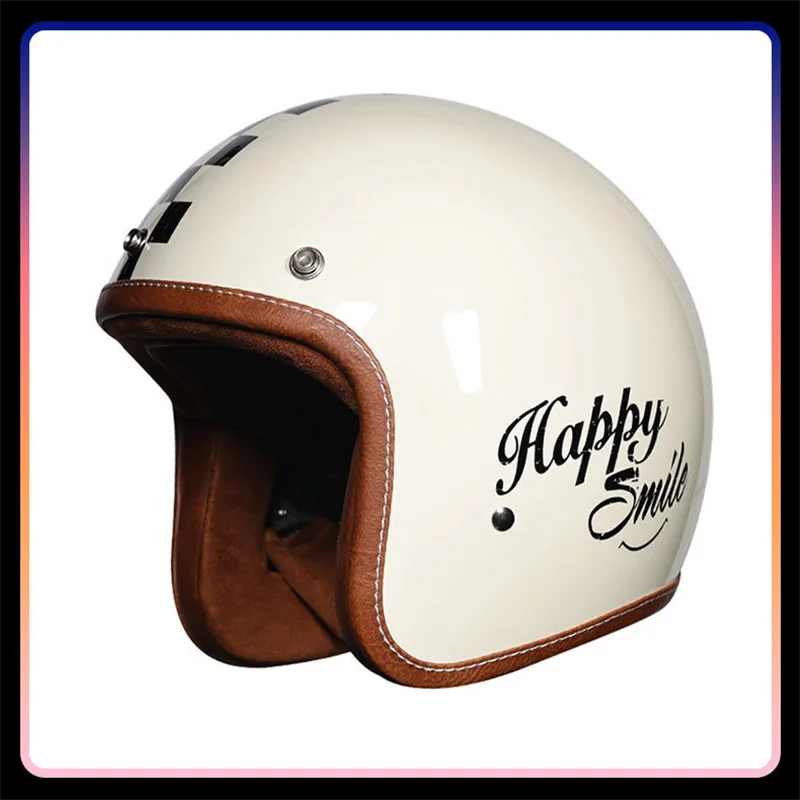 

Helmets Motorcycle Open Face Helmet Moped Scooter Cruiser DOT Approved 3/4 Open Half Helmet Men Women Vintage Jet Helm Motorbike