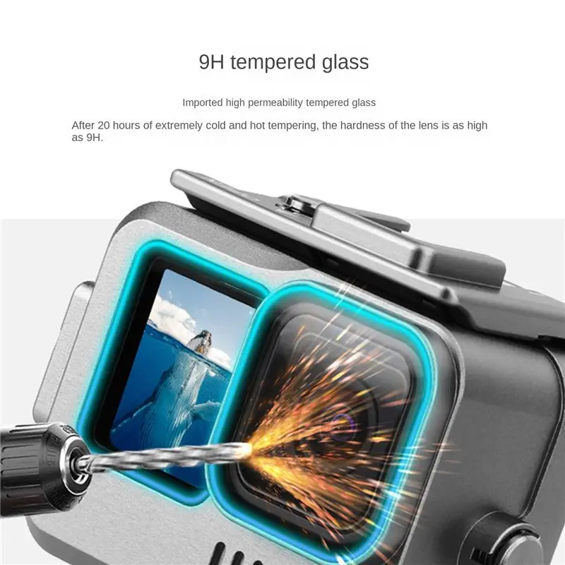 

(ABDH) Металлический водонепроницаемый корпус 40M для GoPro Hero 11 10 9, защитный чехол для дайвинга, аксессуары для подводной съемки