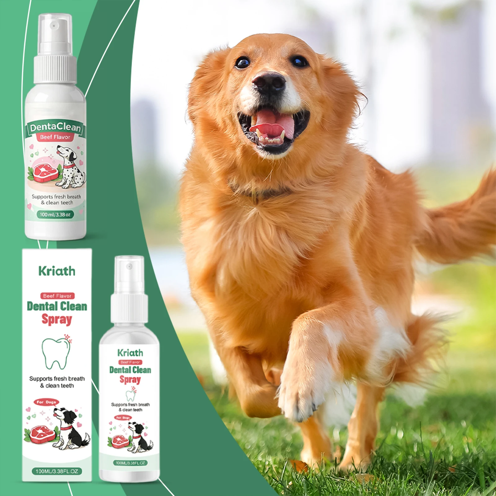 Oral Care Pet Dentals Spray Dogs Breath Freshener Effectively Removes Plaque & Tartar Daily Morning Grooming Routine