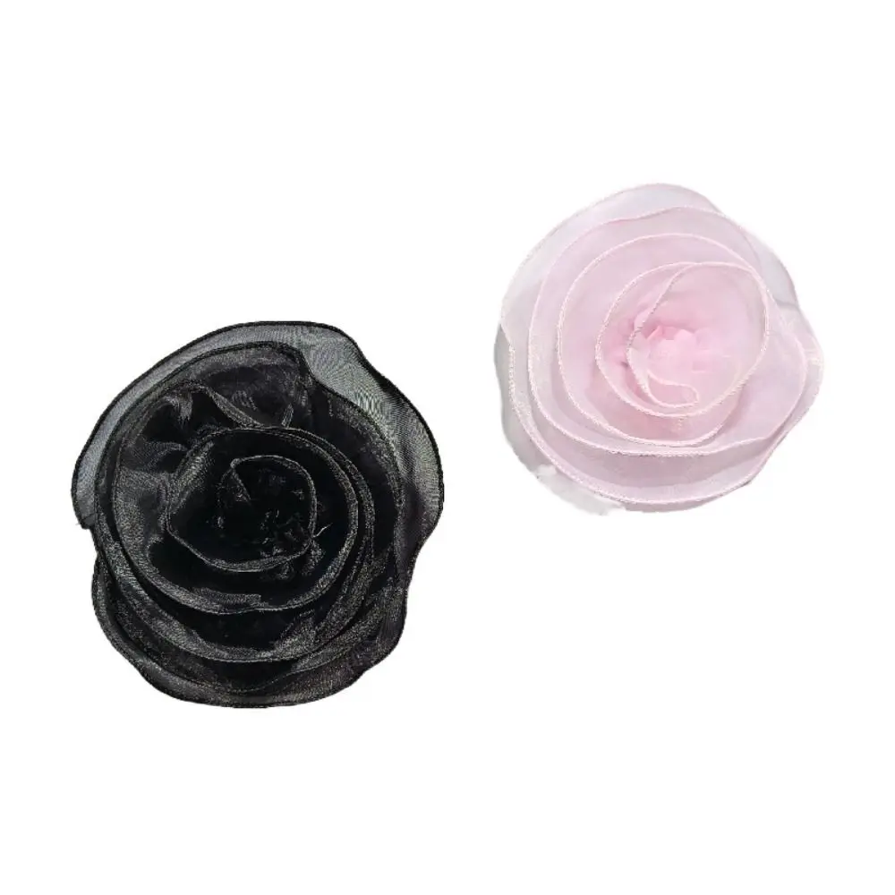 Handmade Rose Flower Brooch Clothing Dress Decoration DIY Vintage Lapel Pins Sewing Applique Multi-layer Yarn