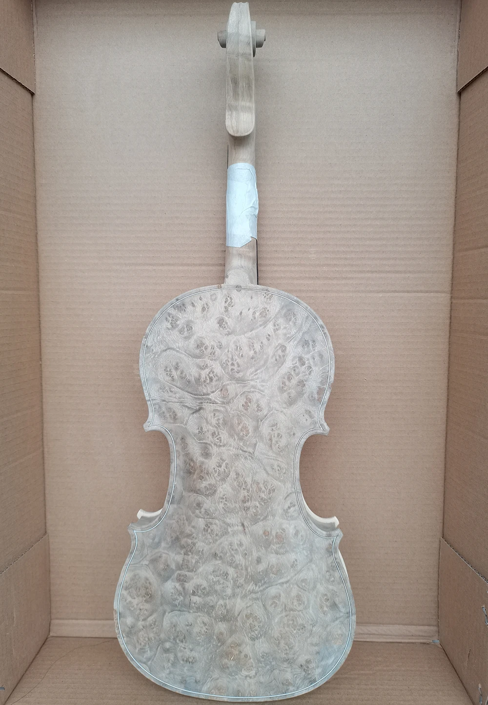 Birdeye Maple white embryo violin unfinished white maple wood violin 4/4 3/4 solid wood DIY white violin Accessories with ebony