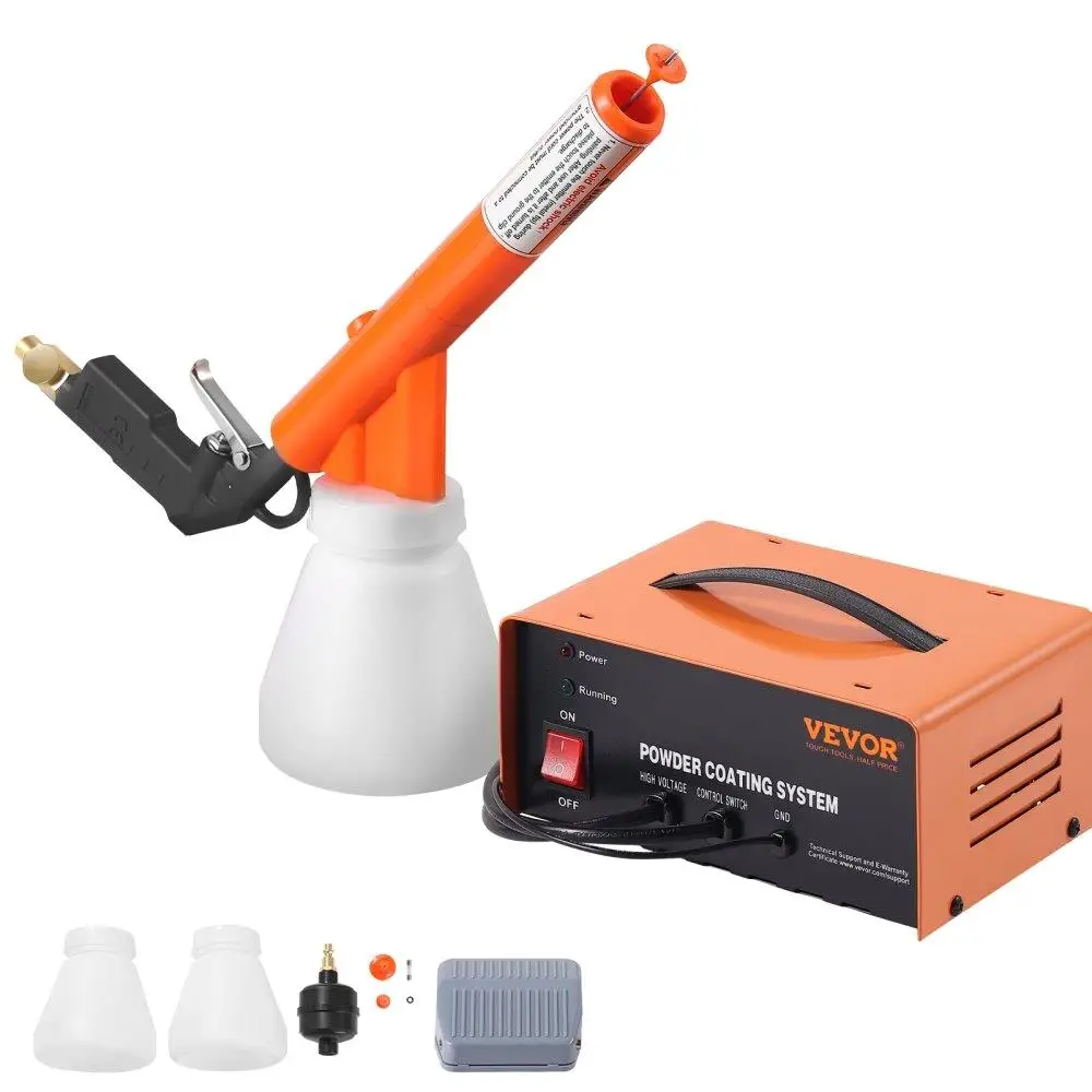 

50KV Electrostatic Powder Coating System with Spray Foot Switch Nozzles and Powder Cups for DIY and Commercial Use
