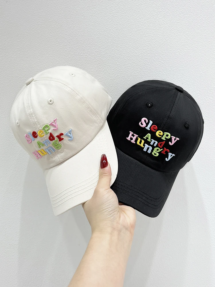 New Fashion Color Letters Soft Top Baseball Cap Women Spring and Summer All Show Face Small Caps Street Shot Outdoor Visor Hat