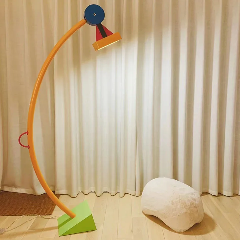 

Memphis living room floor lamp creative children's room bedroom designer lamp cartoon color geometric atmosphere table lamp