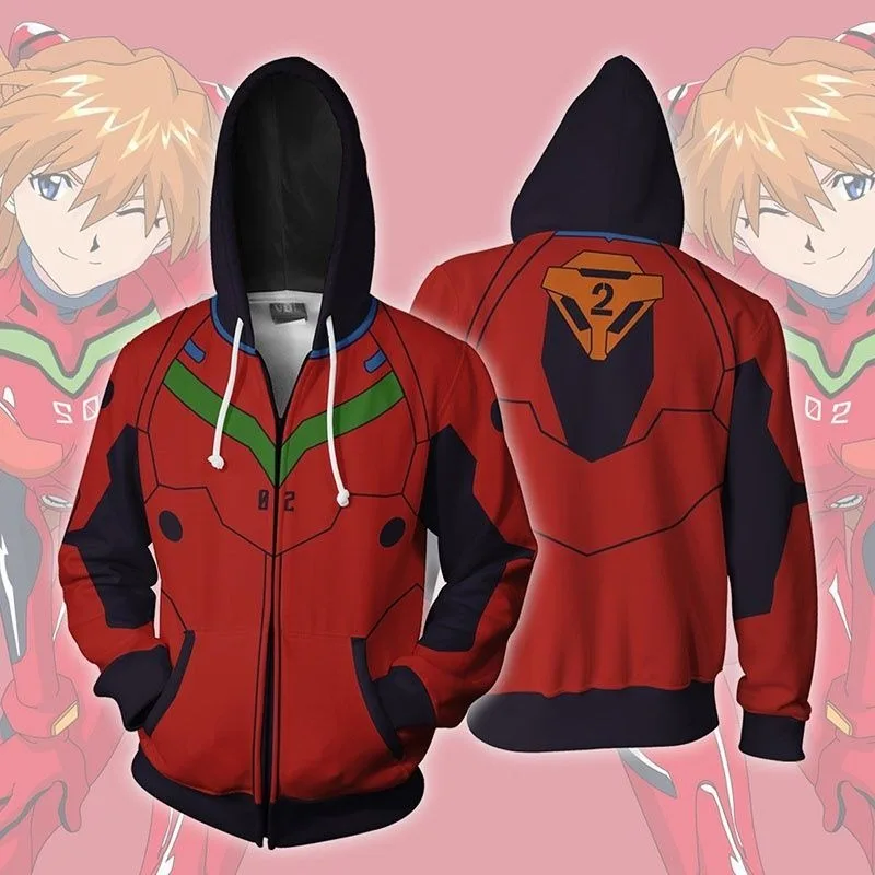 Cute Asuka Ikari Shinji Ayanami Rei Nagisa Kaworu Coat Animation Peripheral Cartoon Autumn Winter Loose Jacket Casual Versatile