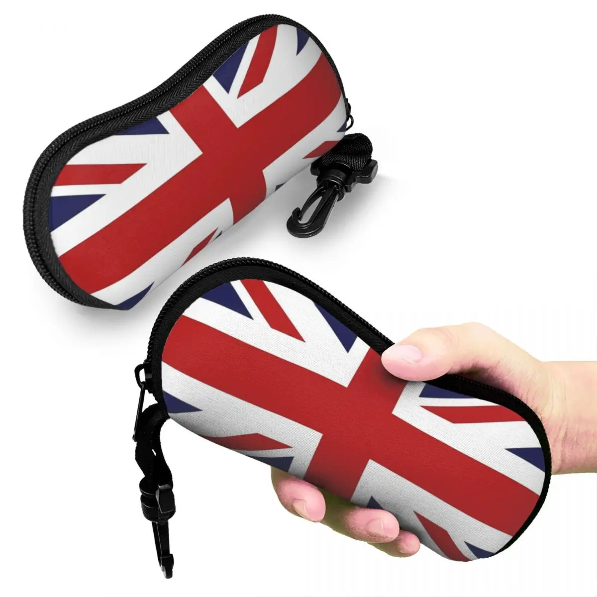 

Union Jack Flag Of The UK Shell Glasses Case Protective Sunglasses Box Women Men Soft Eyeglasses Bag Pouch