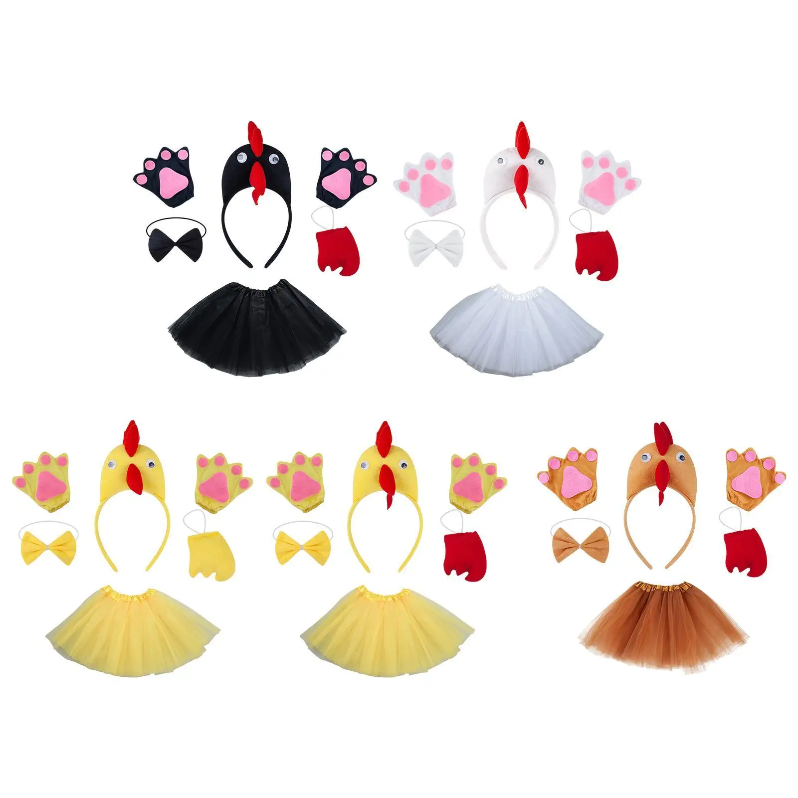 Disfraz de animal 3D de pollo novedad 5 unids/set falda de vestido elegante disfraz de animal de granja