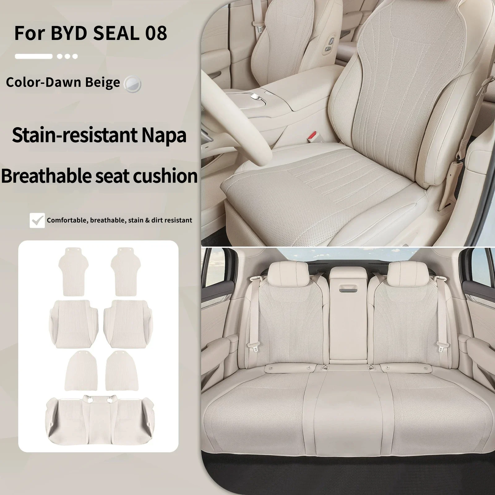 For BYD SEAL 08 2026 2027 Cushion All-Season Universal Seat Covers Comfortable and Breathable Car Interior Upgrade Accessories 6