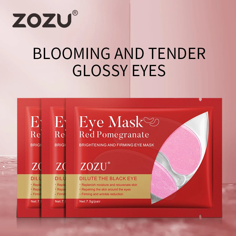 12/24/36/60pcs Pomegranate Collagen Eye Mask, Moisturizing, Locking in Moisture, Reducing Dark Circles, Brightening Eye Skin