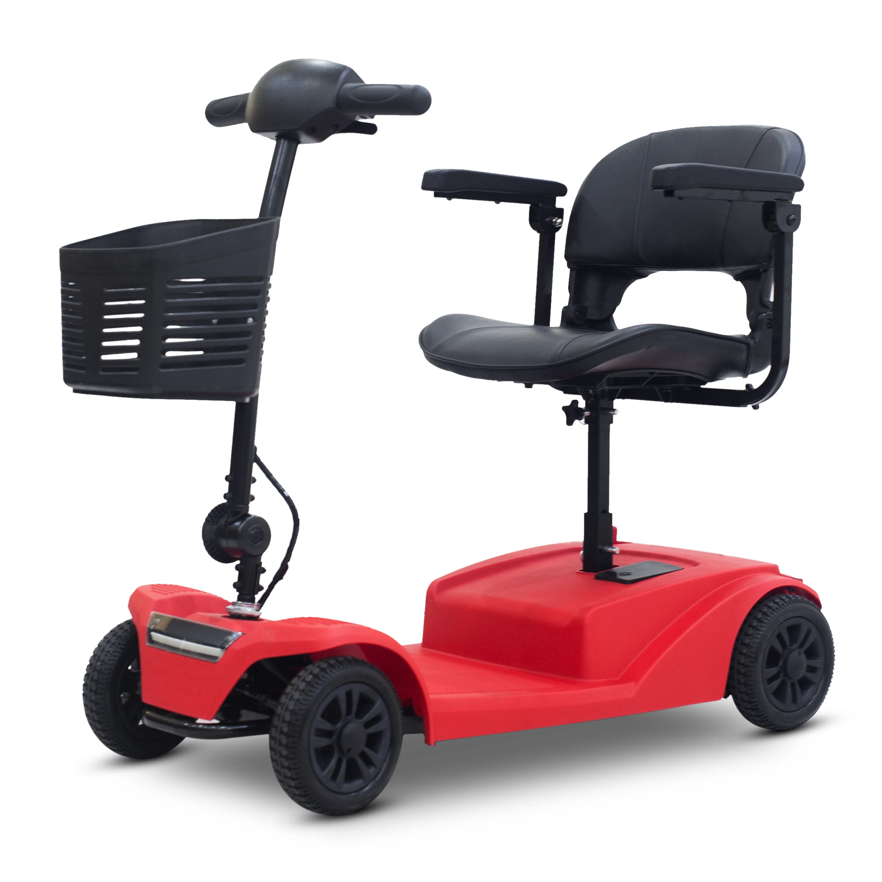 Compact Mobility Scooter with Solid Tyres, Front and Rear LED Light, 4-Wheel Mobility Scooter for Outdoor, Daily Travel