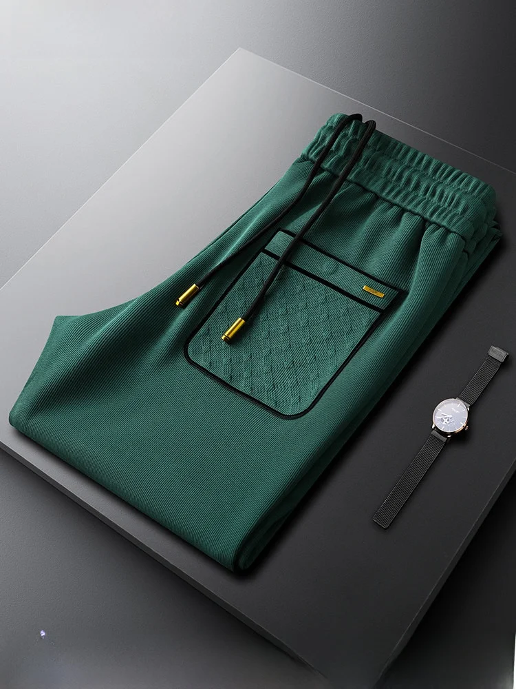 

Мужские повседневные брюки цвета хаки на осень-зиму, облегающие спортивные брюки с карманами, модные, стильные, молодежные, энергичные.