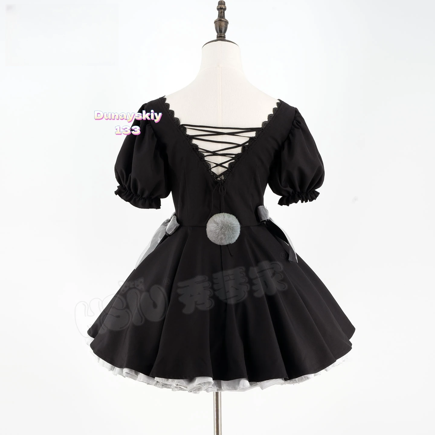 Alien Stage Rabbit Coffee Sua 3rd Anniv Cosplay Black Dress Maid Wig Halloween Roleplay Headwear