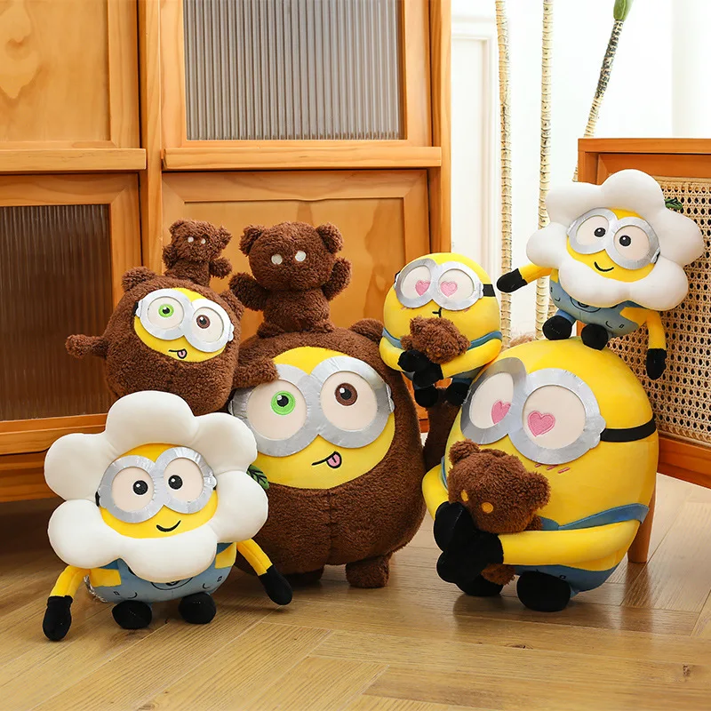 25/35/45Cm nuevos dibujos animados Minions muñeco de peluche almohada de juguete Kawaii Anime Despicable Me figura Bob Tim Pp juguete de peluche de algodón regalo para niños