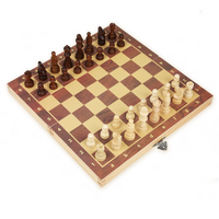 Wooden Chess Non Magnetic Parent-child Interactive Tabletop Game Chess Puzzle Toy Christmas Gift 29cm*29cm