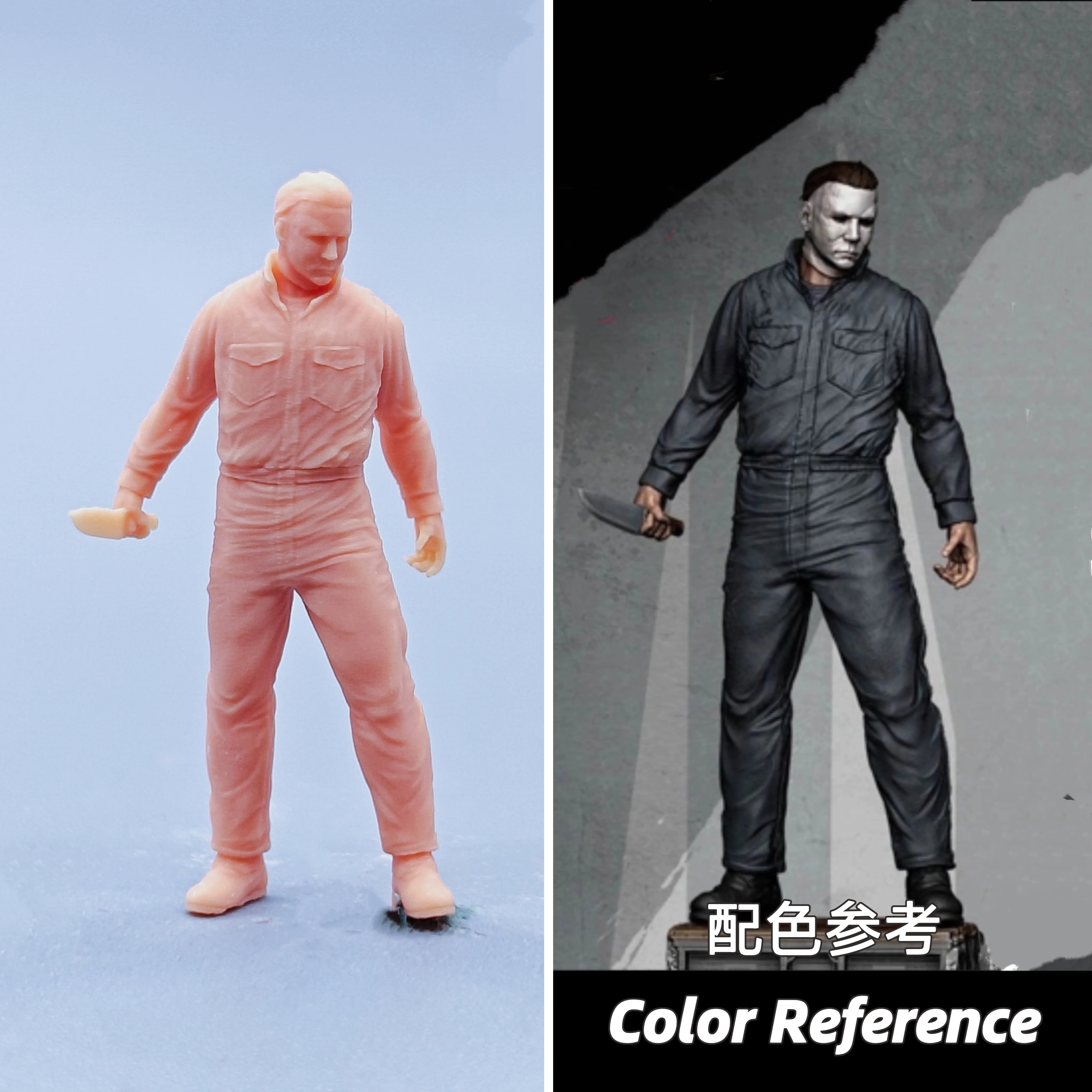 Maßstab 1:64 Figuren Modell Harz Michael Myers ungefärbte Miniaturen Diorama handbemalt C909