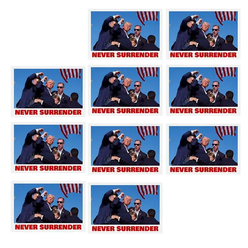 2024 Stickers 10 PCS Art Decals Attempted Assassination Sticker Never Surrenderattempted Assassination Stickers Decals